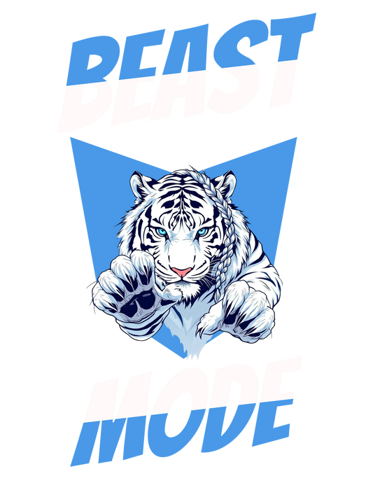 White Tiger Beast Mode Tee for Bold Doers and Athletes
