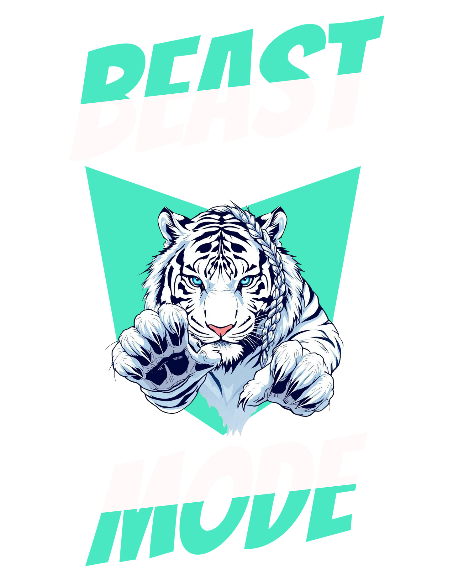 White Tiger Beast Mode Tee for Bold Doers and Athletes