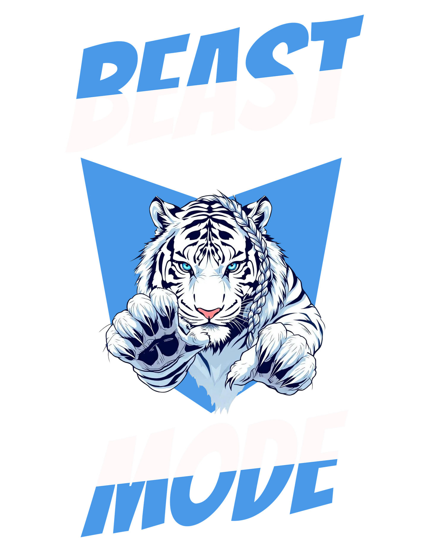 White Tiger Beast Mode Tee for Bold Doers and Athletes