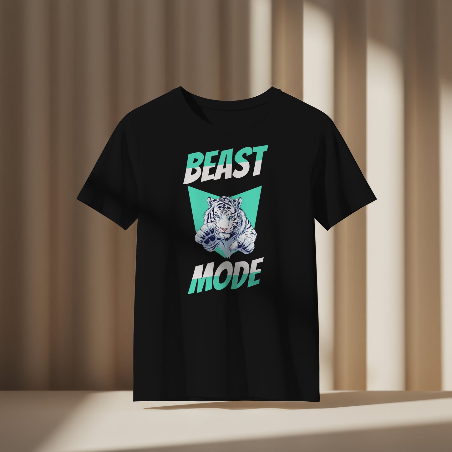 White Tiger Beast Mode Tee for Bold Doers and Athletes