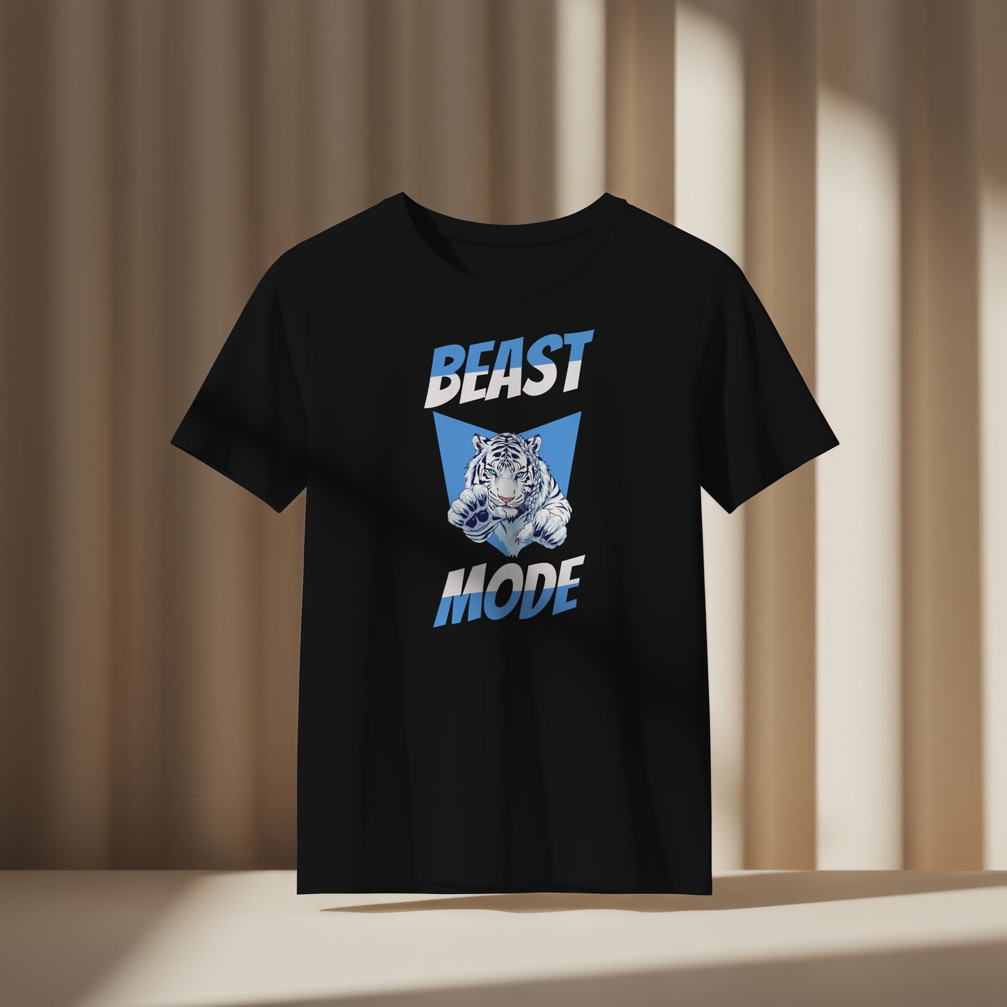 White Tiger Beast Mode Tee for Bold Doers and Athletes