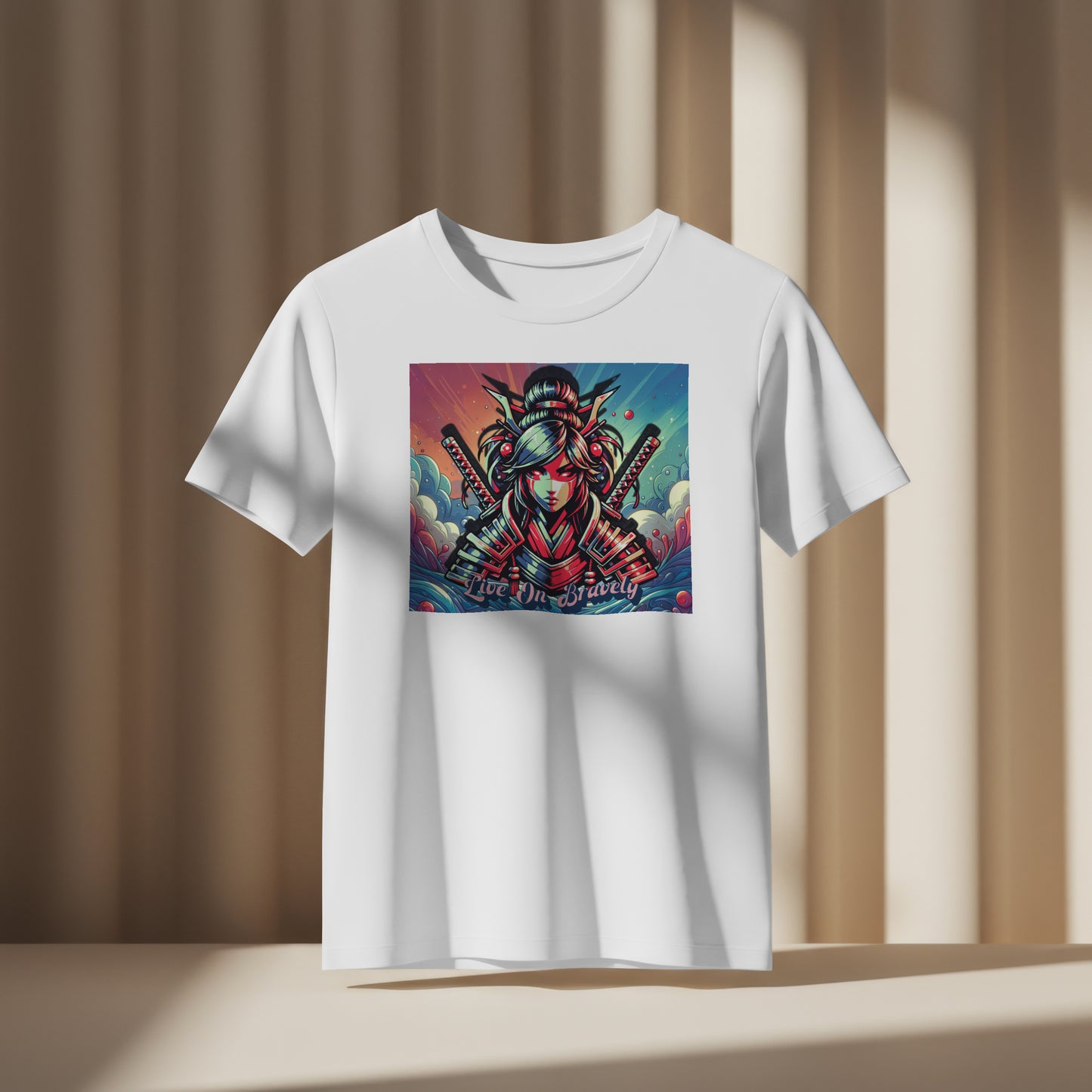 Samurai Women Live On Bravely Tee For Bold Fearless Women